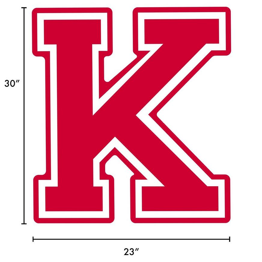 Red Collegiate Letter (K) Corrugated Plastic Yard Sign, 30in
